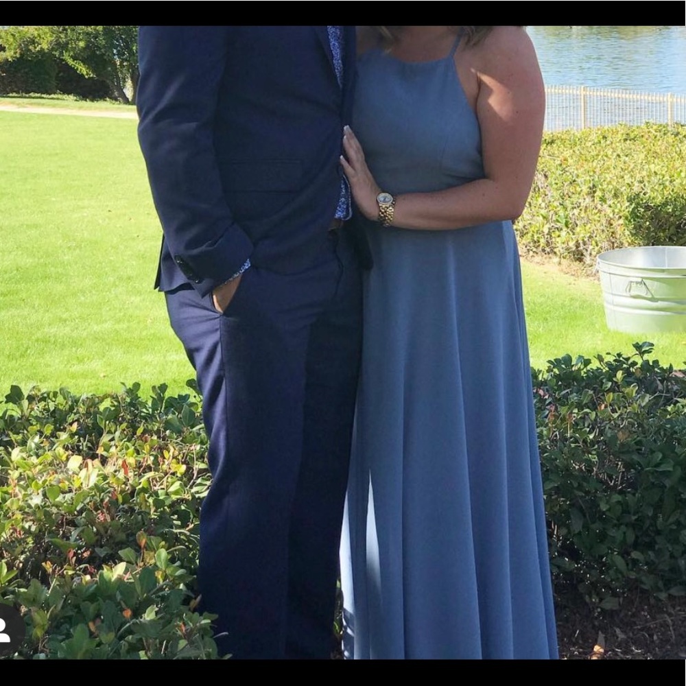 Lulus Dusty Blue Bridesmaid Wedding Dress